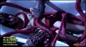 Japanese Cutie Attacked By Tentacles In Bath Tub