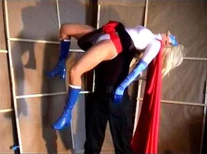 Blonde Power Babe Crushed By Villain