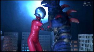 GRET 32 Part 1 Japanese Heroine Battles Giant Monsters In City